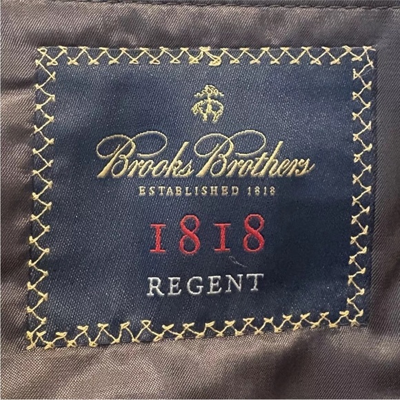 Brooks Brothers 1818 Regent Charcoal Estrato 2-Button 42R Blazer Jacket‎ (BR) - Picture 4 of 7